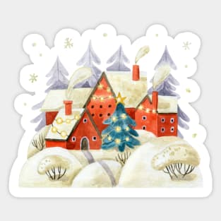 Xmas village Sticker